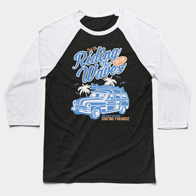 Surfing Paradise Baseball T-Shirt by lionkingdesign
